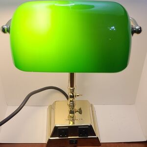 Green and Gold Banker Desk Lamp